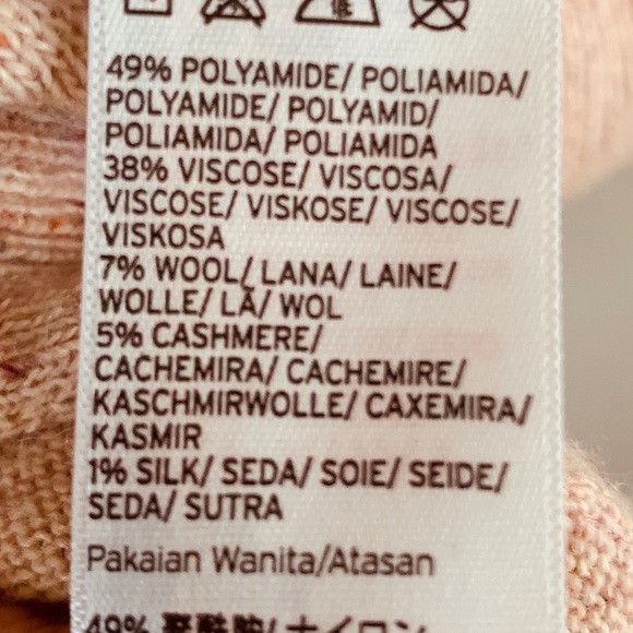 TOPSHOP Lace Trim Blush Speckled V-Neck Sweater - Picture 9 of 12